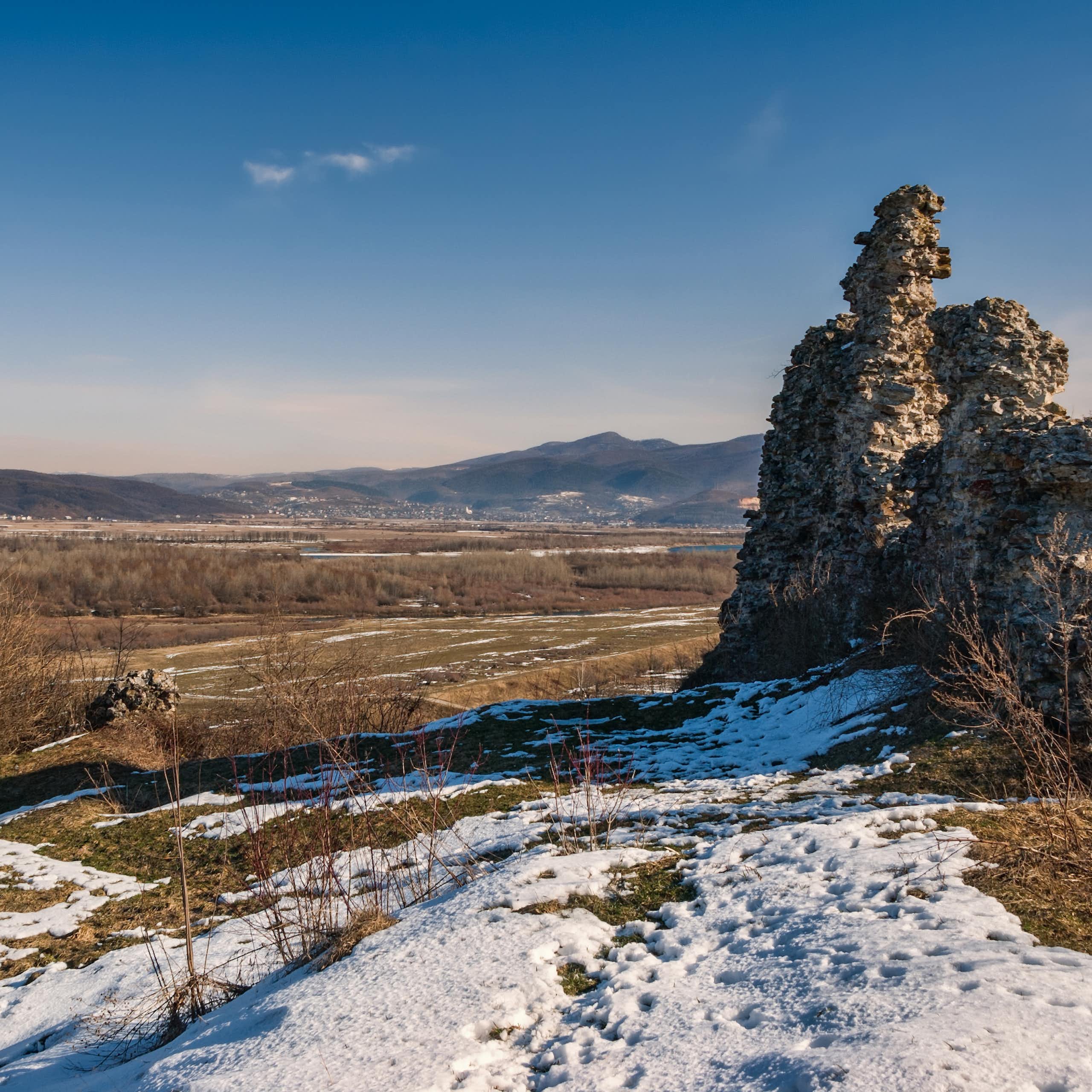 Remains of the castle in Korolevo, close to the site.